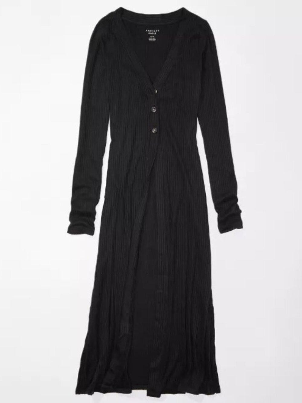 AE Plush Long-Length Women's Black Cardigan